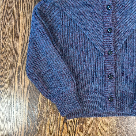 Vintage Purple Button-Up Cardigan - Picture 3 of 8